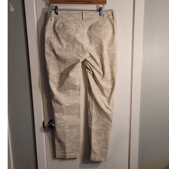 Lee Tailored Chino Cream Camo Sz 10 Straight Leg Pants Preppy Utility Quietlux - Picture 5 of 10
